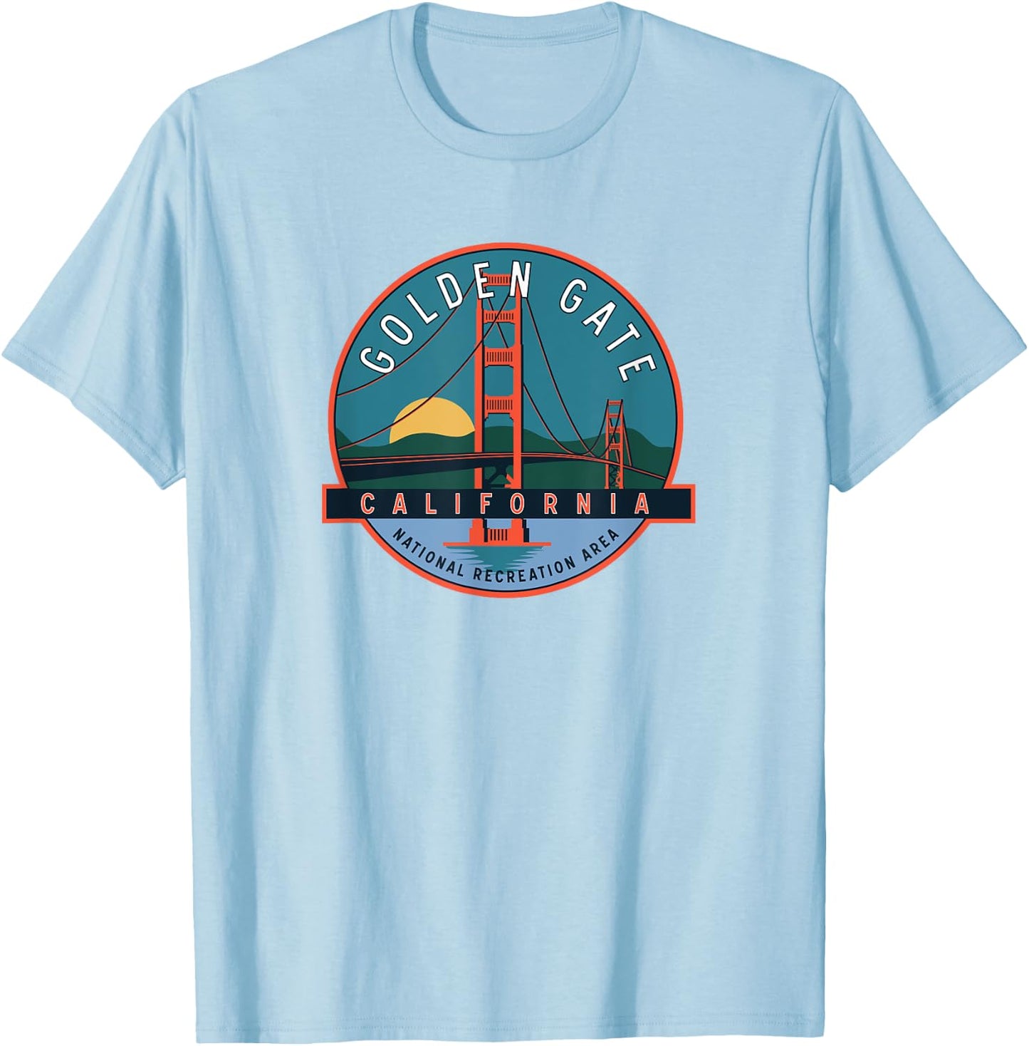 Golden Gate National Recreation Area Bridge T-Shirt - T-Shirt | Light Blue