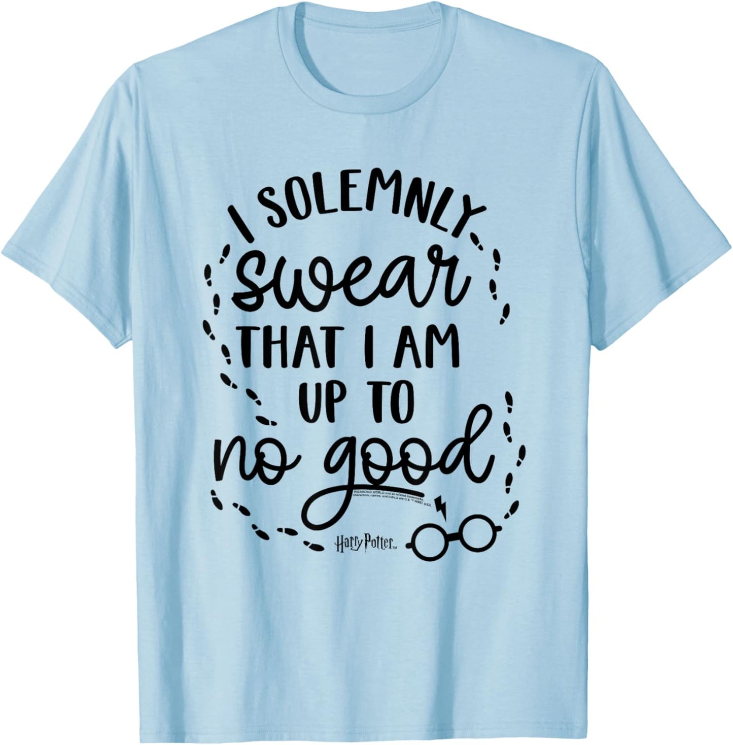 Harry Potter Up to No Good on White T-Shirt - T-Shirt | Light Blue