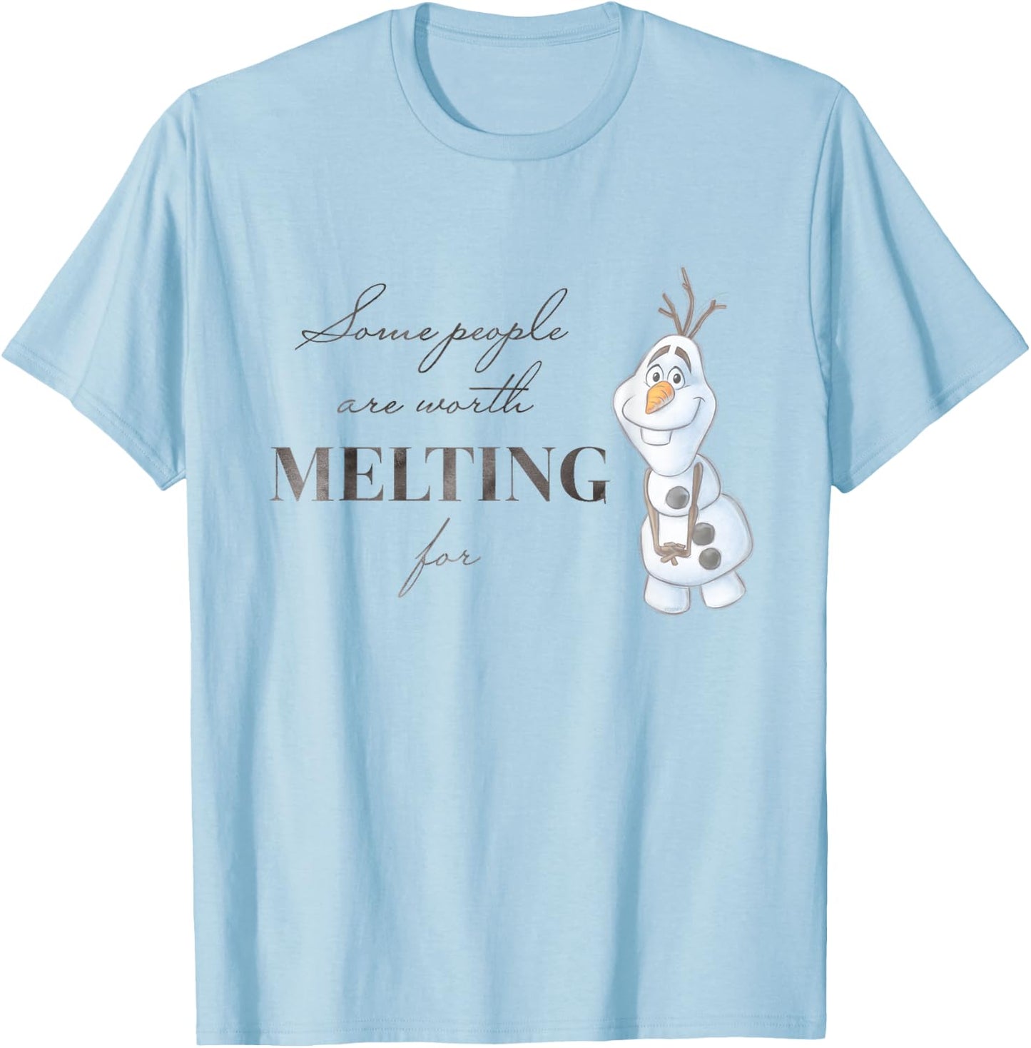 Disney 100 Anniversary Frozen Olaf D100 Quote Sweet T-Shirt - T-Shirt | Light Blue