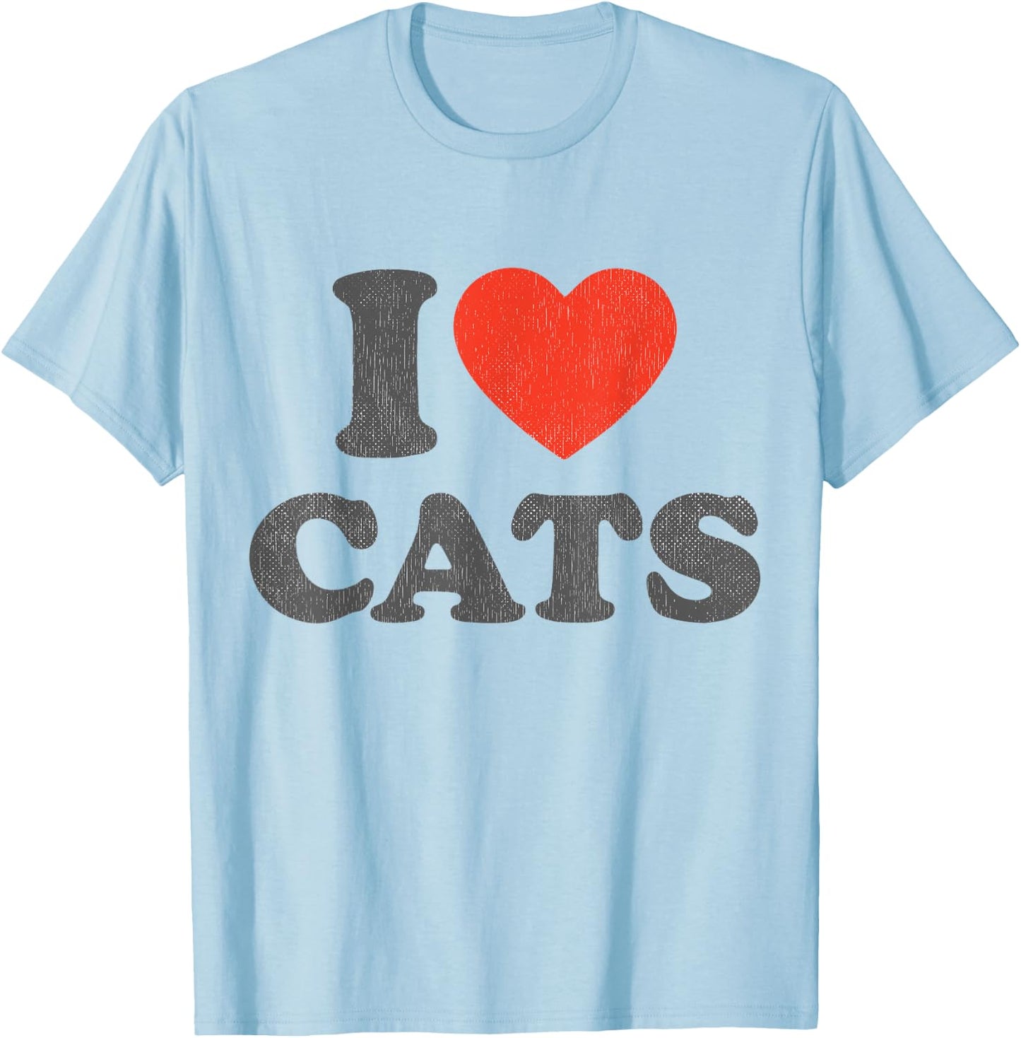 I Love Cats Outfit Red Heart Cat Owner I Heart Cats Men Women Kids T-Shirt - T-Shirt | Light Blue