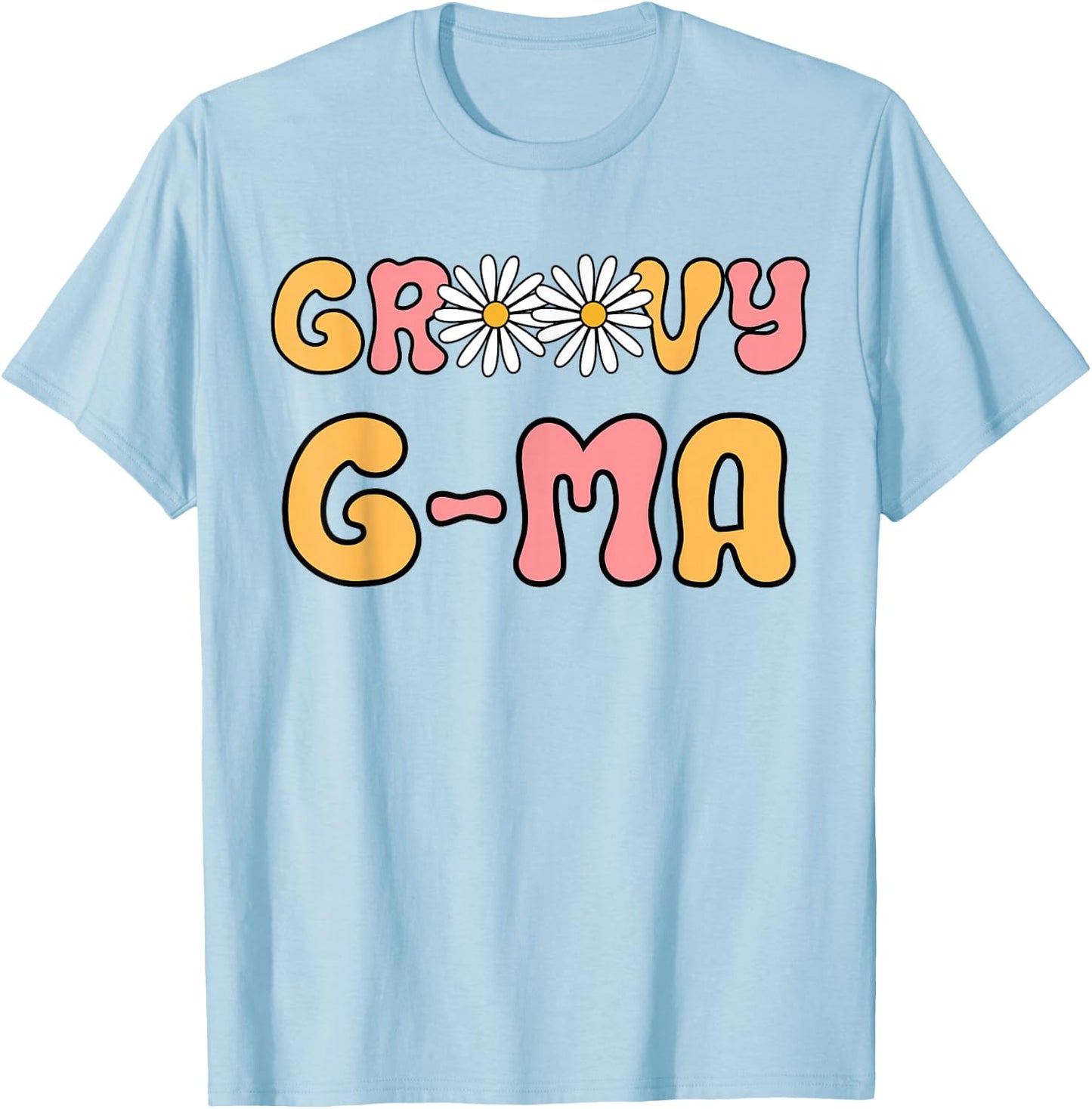 Retro Groovy G-ma Grandma Hippie Family Matching Mothers Day T-Shirt - T-Shirt | Light Blue
