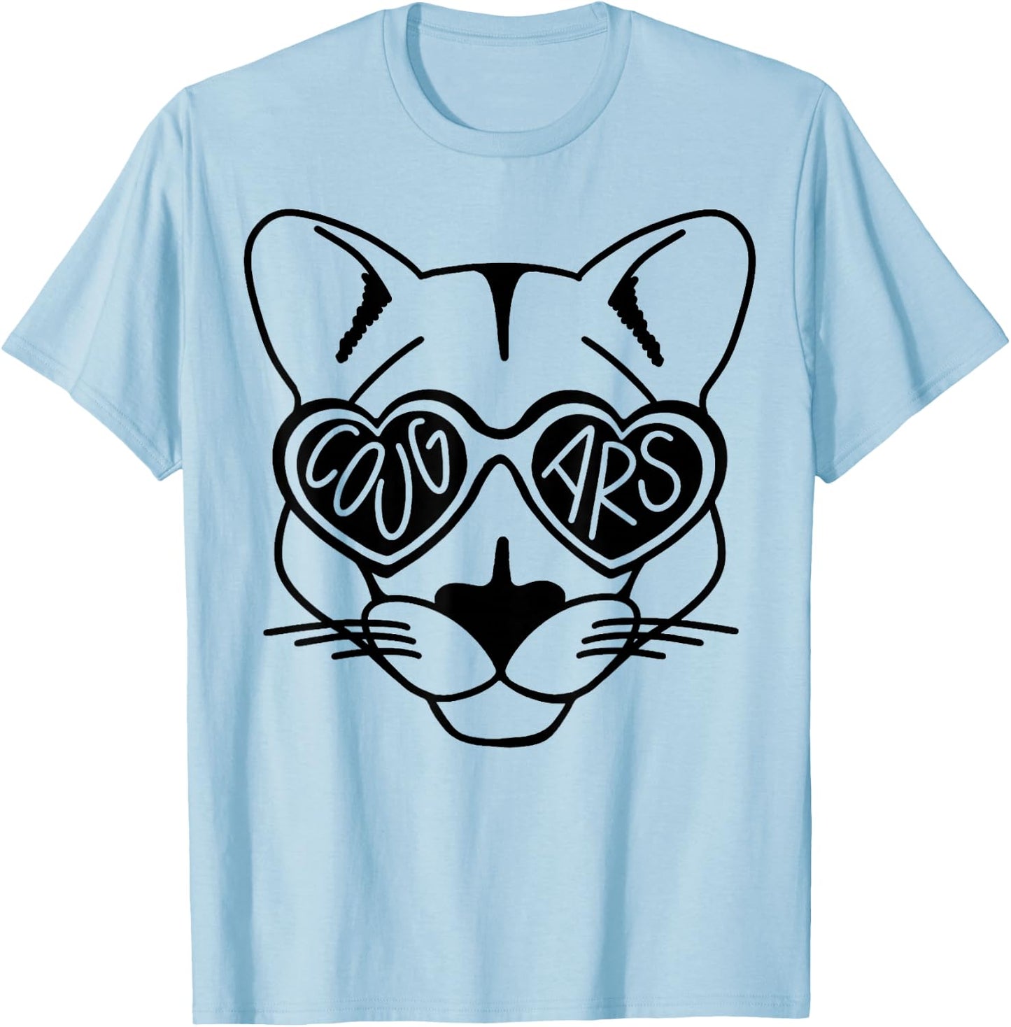 Cougars School Sports Fan Team Spirit T-Shirt - T-Shirt | Light Blue