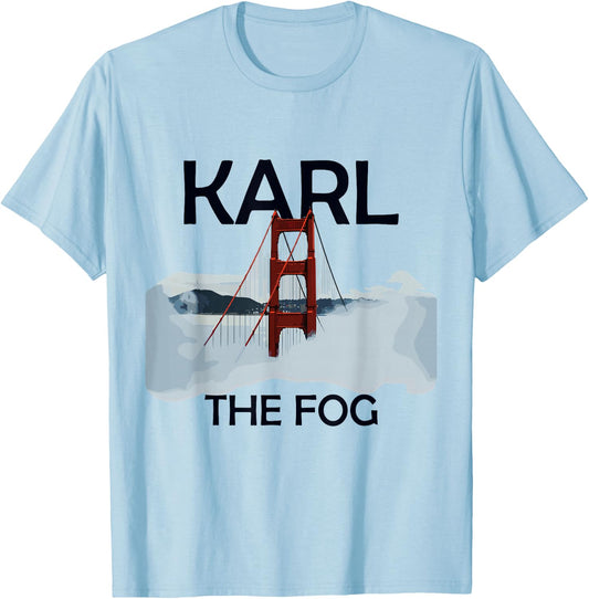 Karl The Fog San Francisco California USA Traveling T-Shirt - T-Shirt | Light Blue