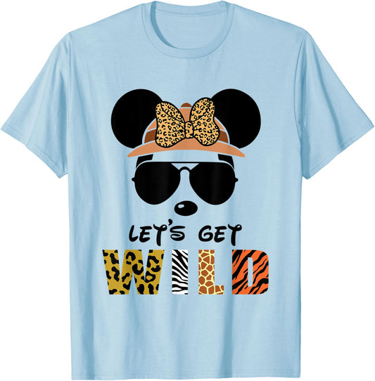 Let's Get Wild Zoo Animals Safari Party A Day At The Zoo T-Shirt - T-Shirt | Light Blue