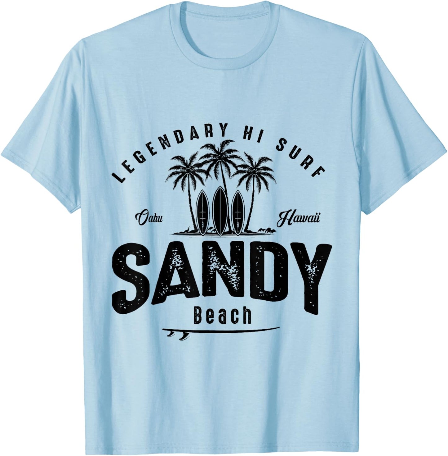 Sandy Beach Oahu Hawaii SIMPLE SURF BEACH Women Girls Kids T-Shirt - T-Shirt | Light Blue