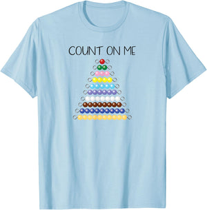 Count On Me - Montessori Bead Chains T-Shirt - T-Shirt | Light Blue