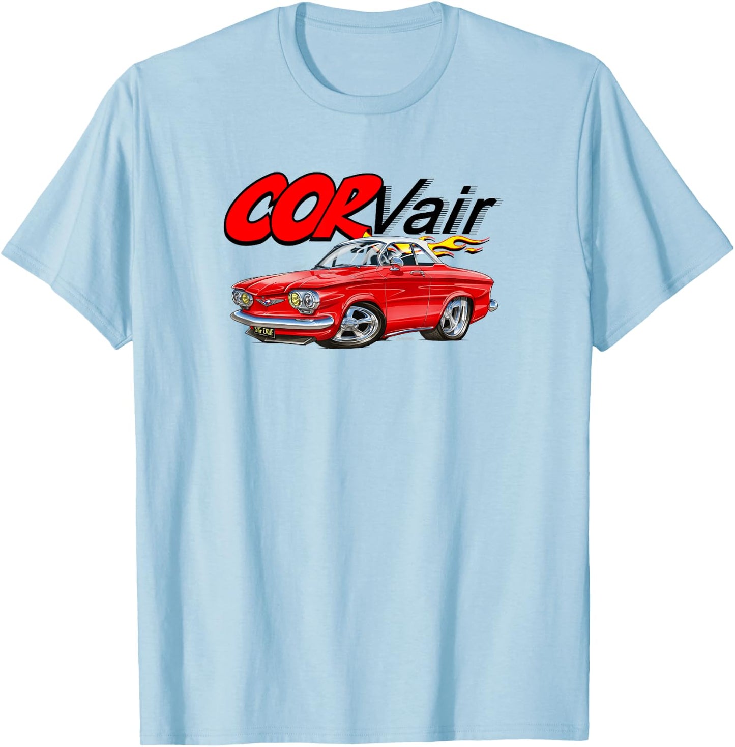 Corvair Cartoon 1960 Monza Coupe Drawing T-Shirt - T-Shirt | Light Blue