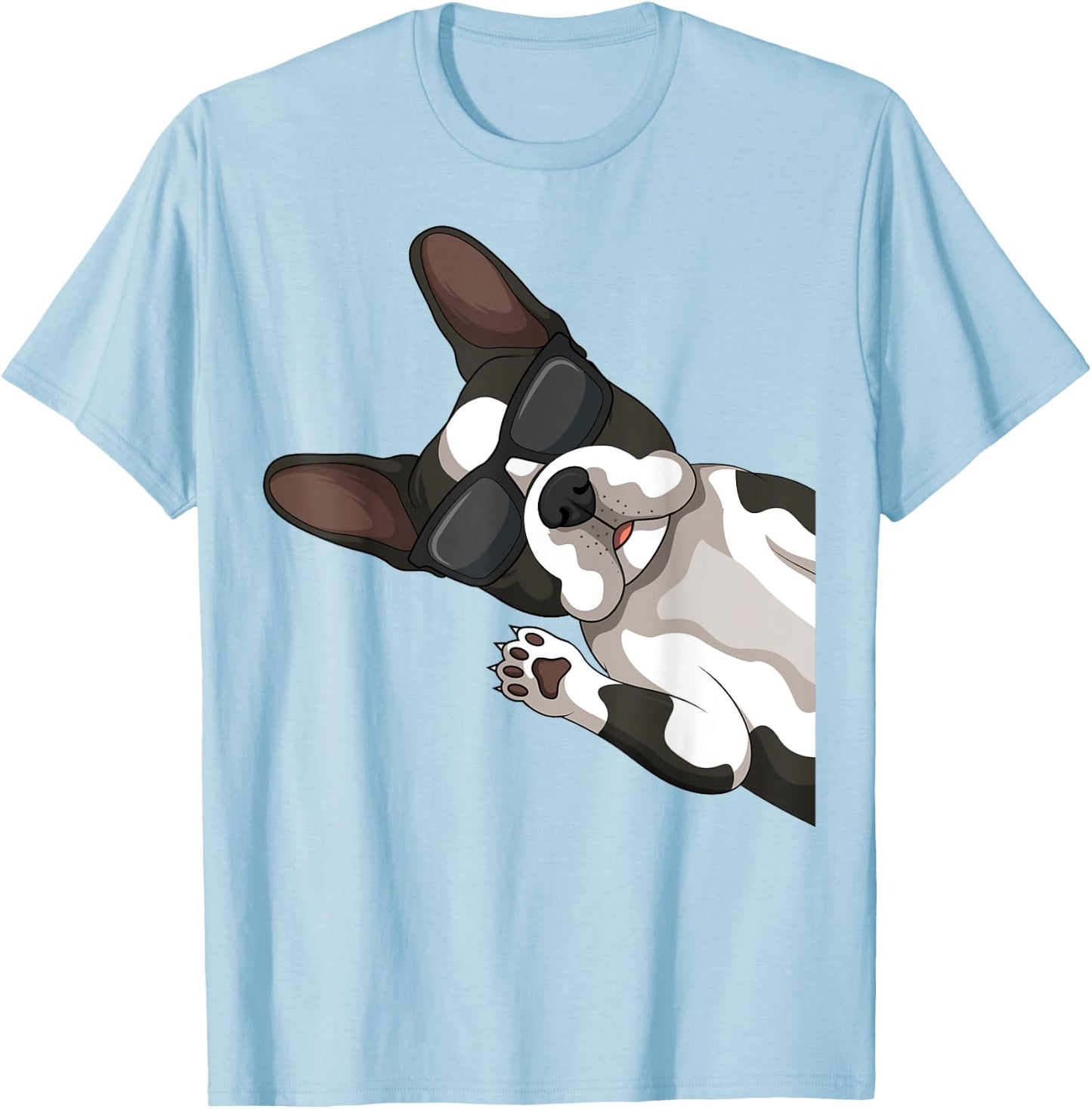 Boston Terrier Bostie Dog Kids Men T-Shirt - T-Shirt | Light Blue
