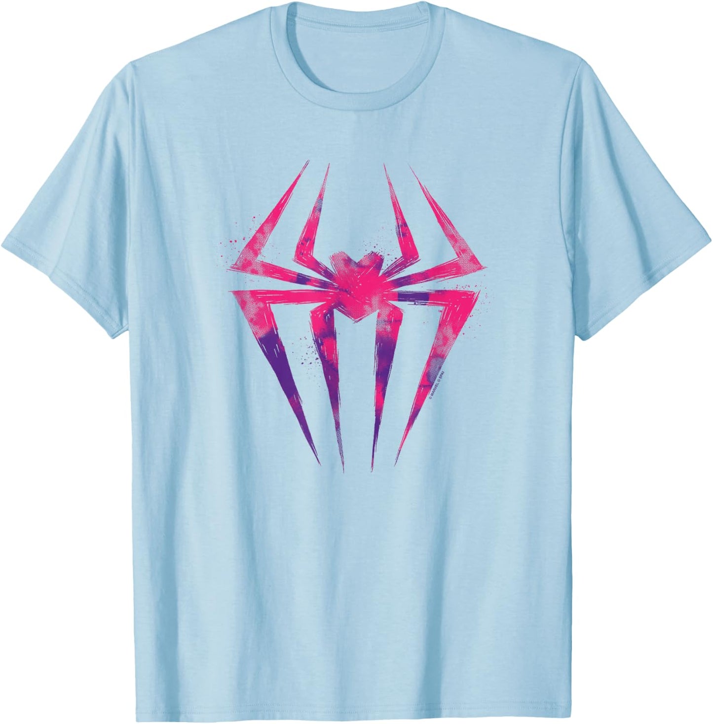 Marvel Spider-Man Across The Spider-Verse Part 1 Pink Logo T-Shirt - T-Shirt | Light Blue