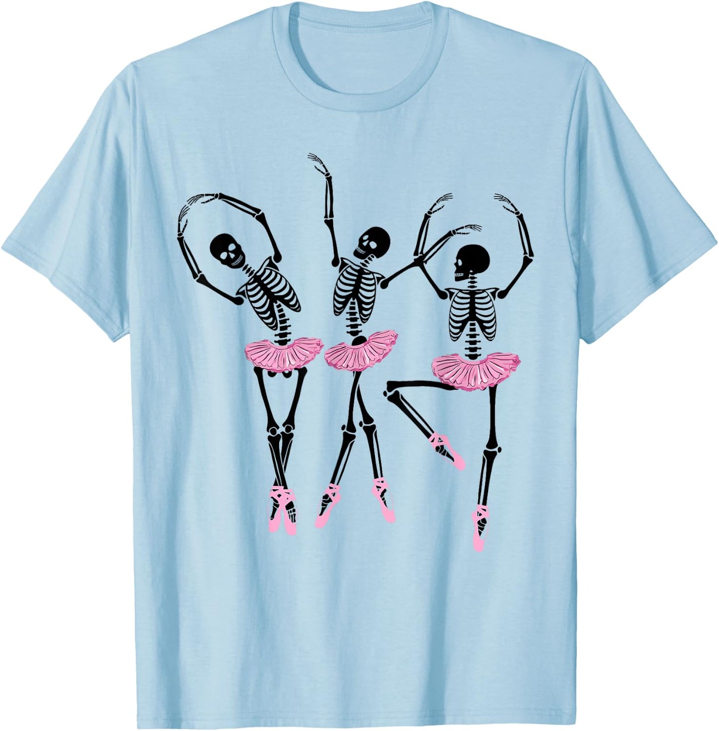 Ballerina Skeletons Dancing Halloween Ballerina Skeleton T-Shirt - T-Shirt | Light Blue