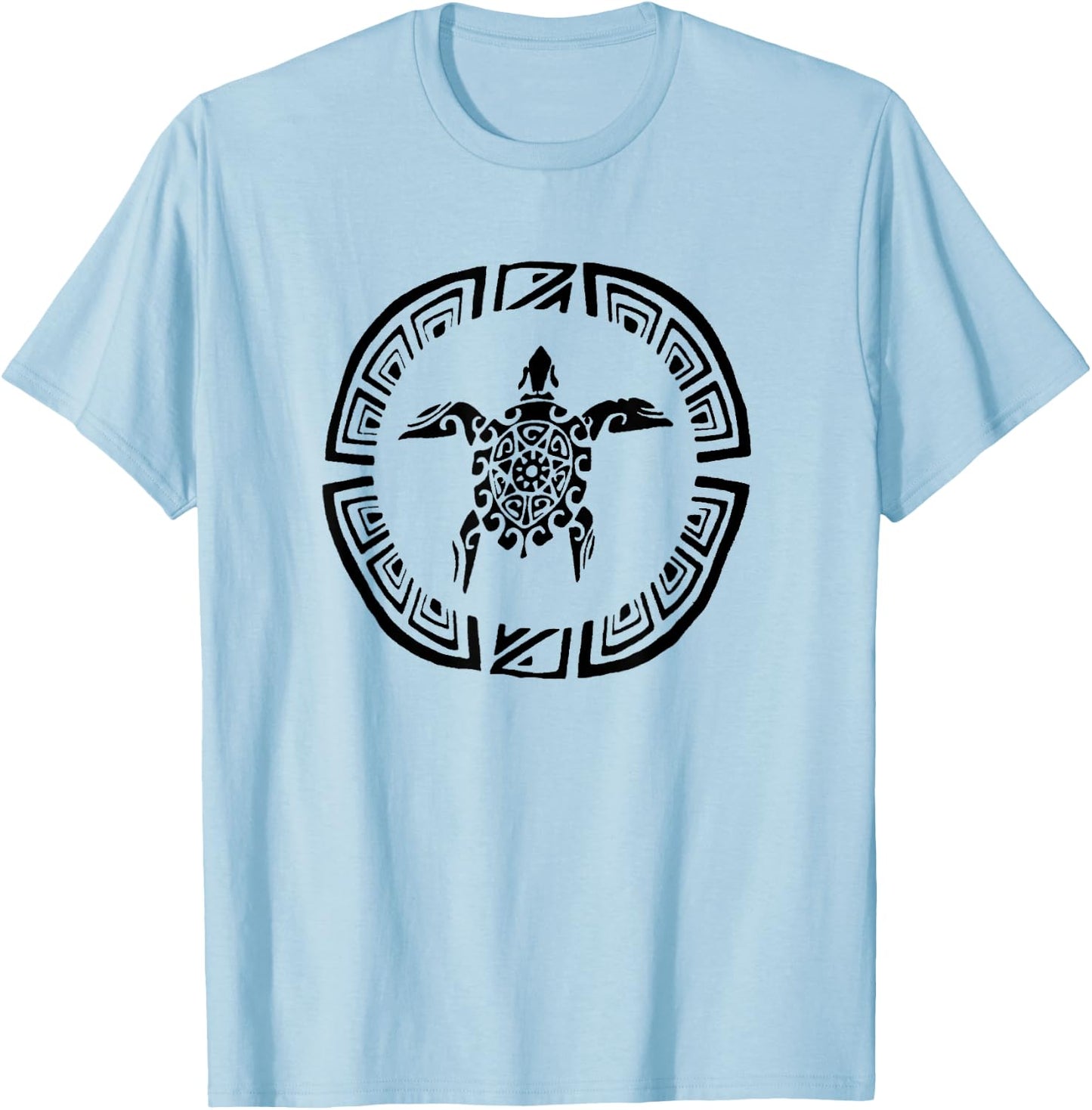 Sea Turtle Vintage Retro Tribal Throwback Vacation T-Shirt - T-Shirt | Light Blue