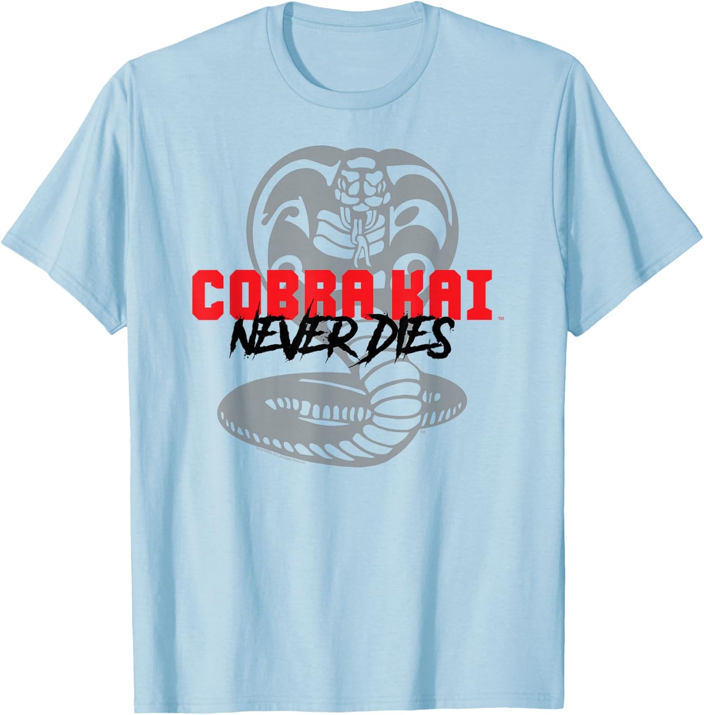 Cobra Kai Never Dies Season 5 Logo T-Shirt - T-Shirt | Light Blue