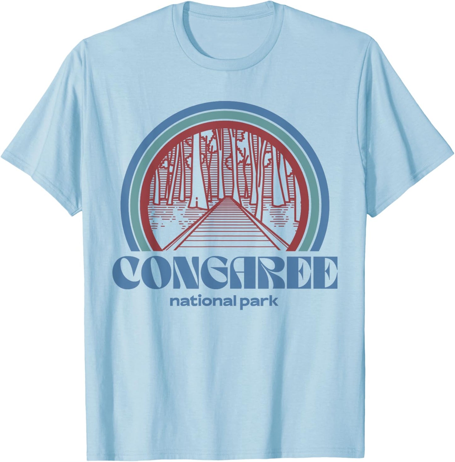 Congaree National Park Retro Vintage Style Outdoor Hiking T-Shirt - T-Shirt | Light Blue