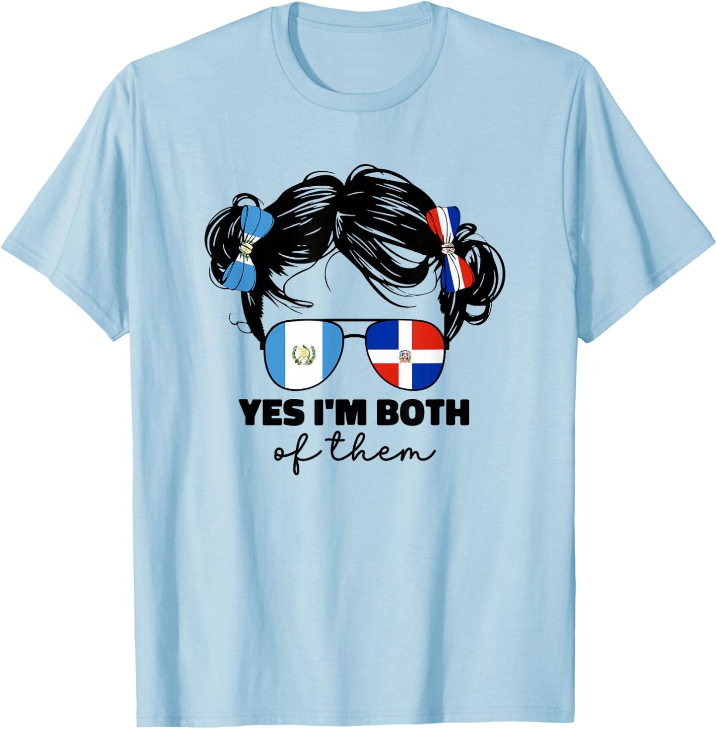 Half Dominican And Guatemalan Guatemala Flag Kids Girls Mix T-Shirt - T-Shirt | Light Blue