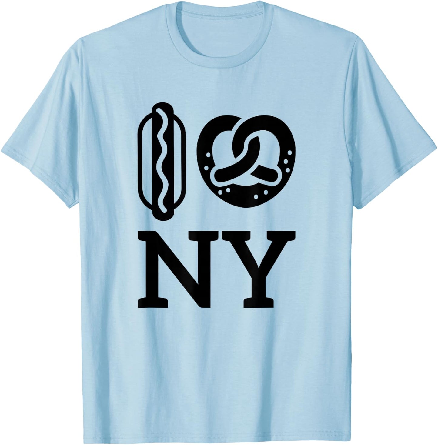 Hot Dog Soft Pretzel New York City NYC T-Shirt - T-Shirt | Light Blue