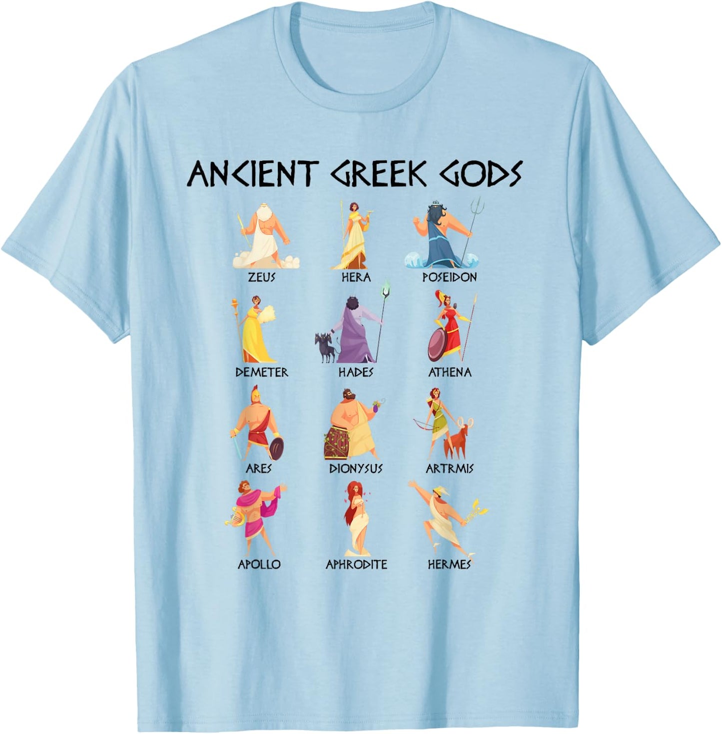 Greek Mythology Gods - Gods of Greece - Ancient Greek T-Shirt - T-Shirt | Light Blue