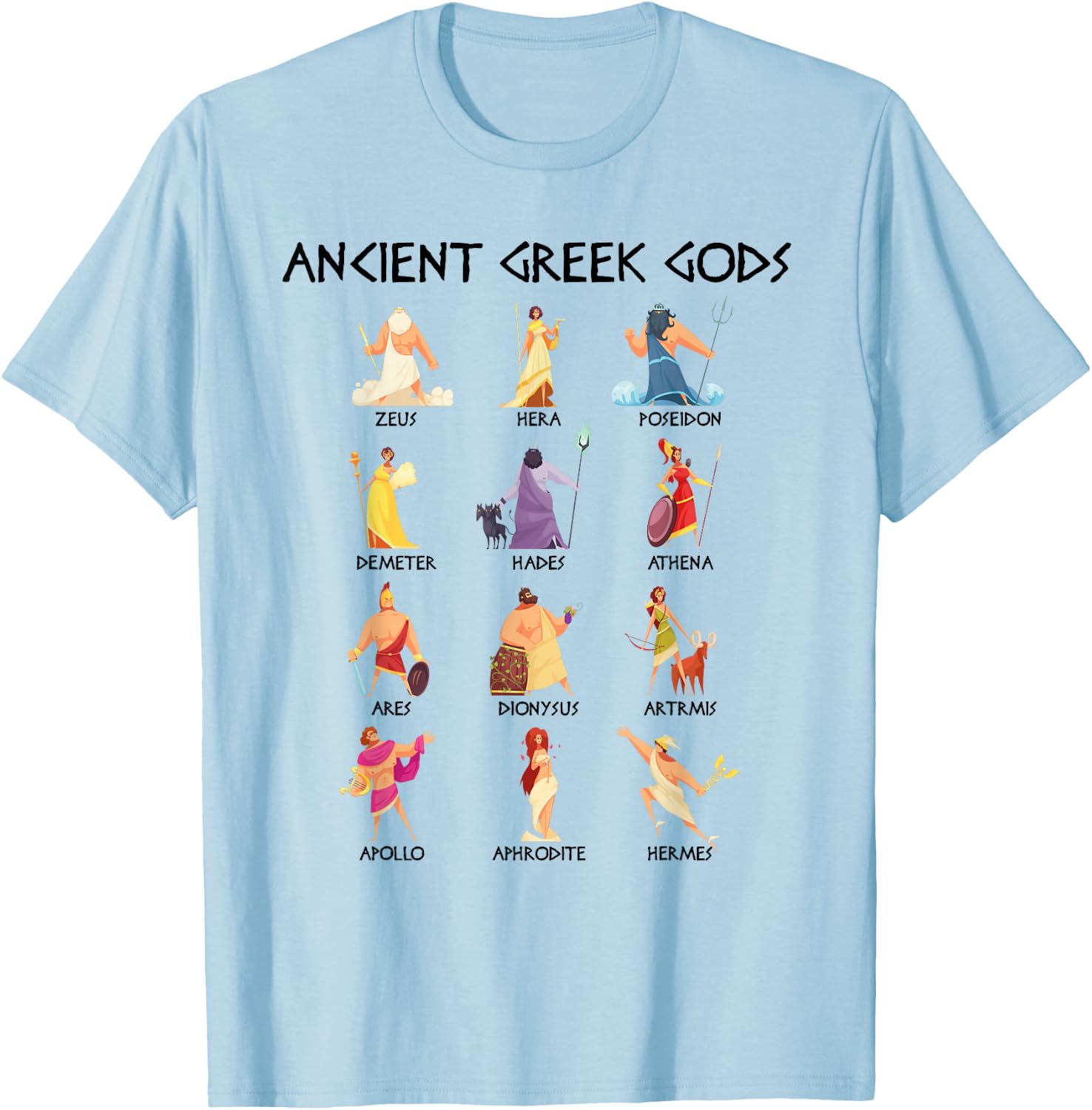 Greek Mythology Gods - Gods of Greece - Ancient Greek T-Shirt - T-Shirt | Light Blue