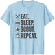 Eat Sleep Scout Repeat - Funny Scouting Lover Vintage T-Shirt - T-Shirt | Light Blue