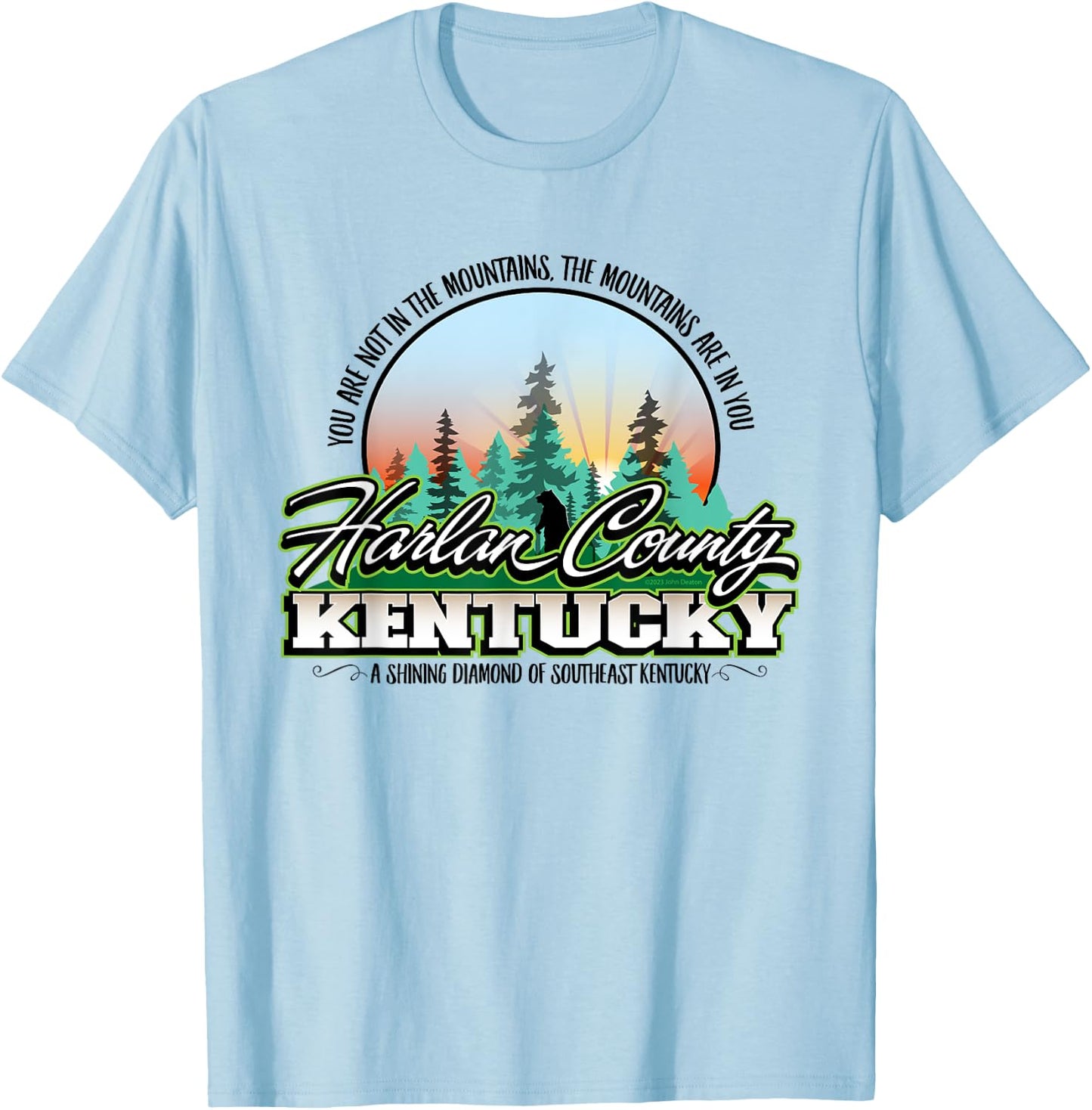 Harlan County Kentucky The Mountains Are In You Black Bear T-Shirt - T-Shirt | Light Blue