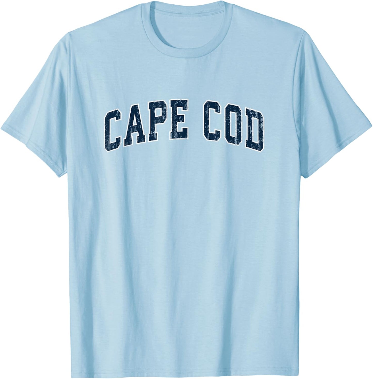 Cape Cod Massachusetts MA Vintage Sports Design Navy Design T-Shirt - T-Shirt | Light Blue