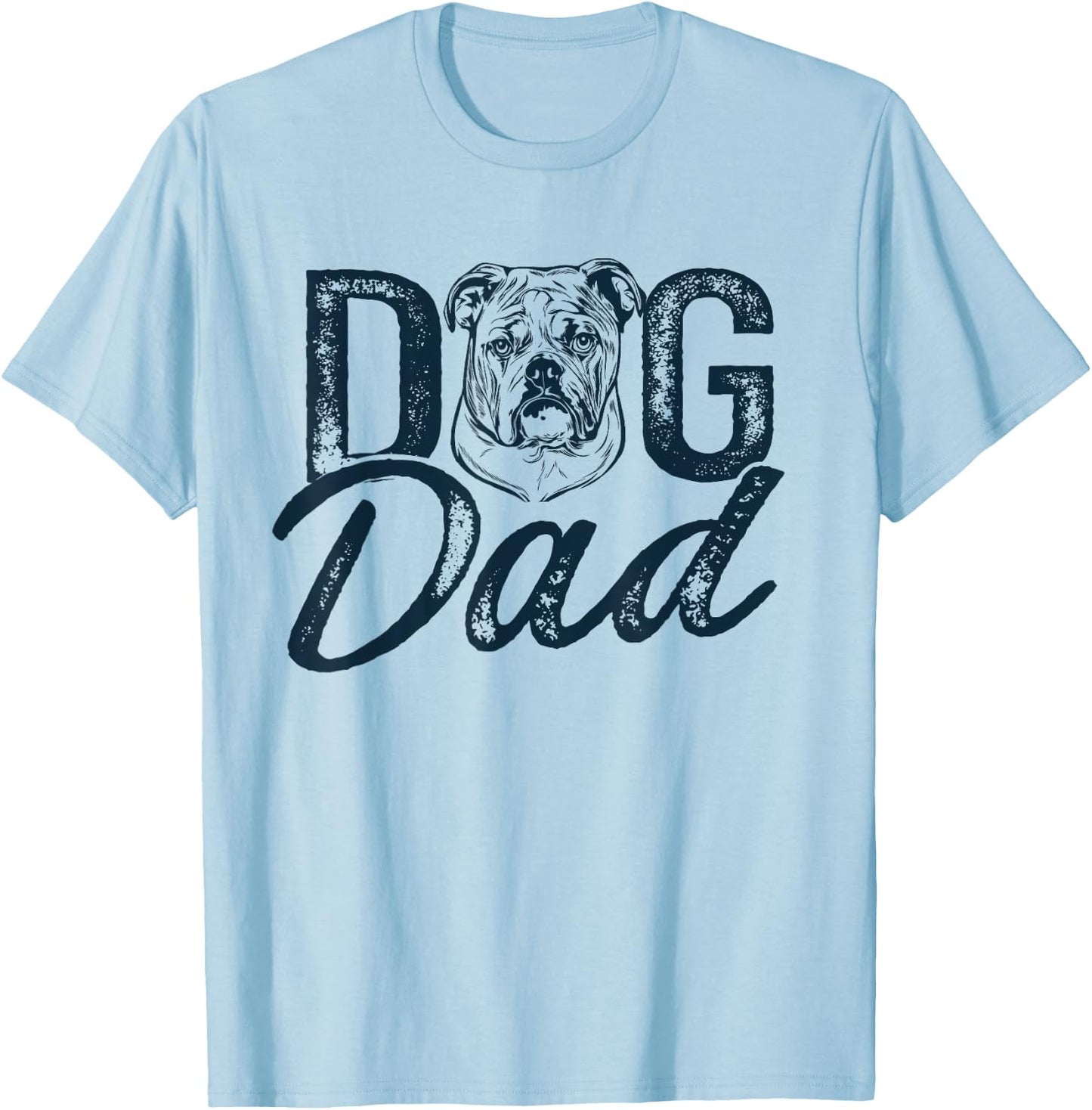English Bulldog Dog Dad T-Shirt - T-Shirt | Light Blue