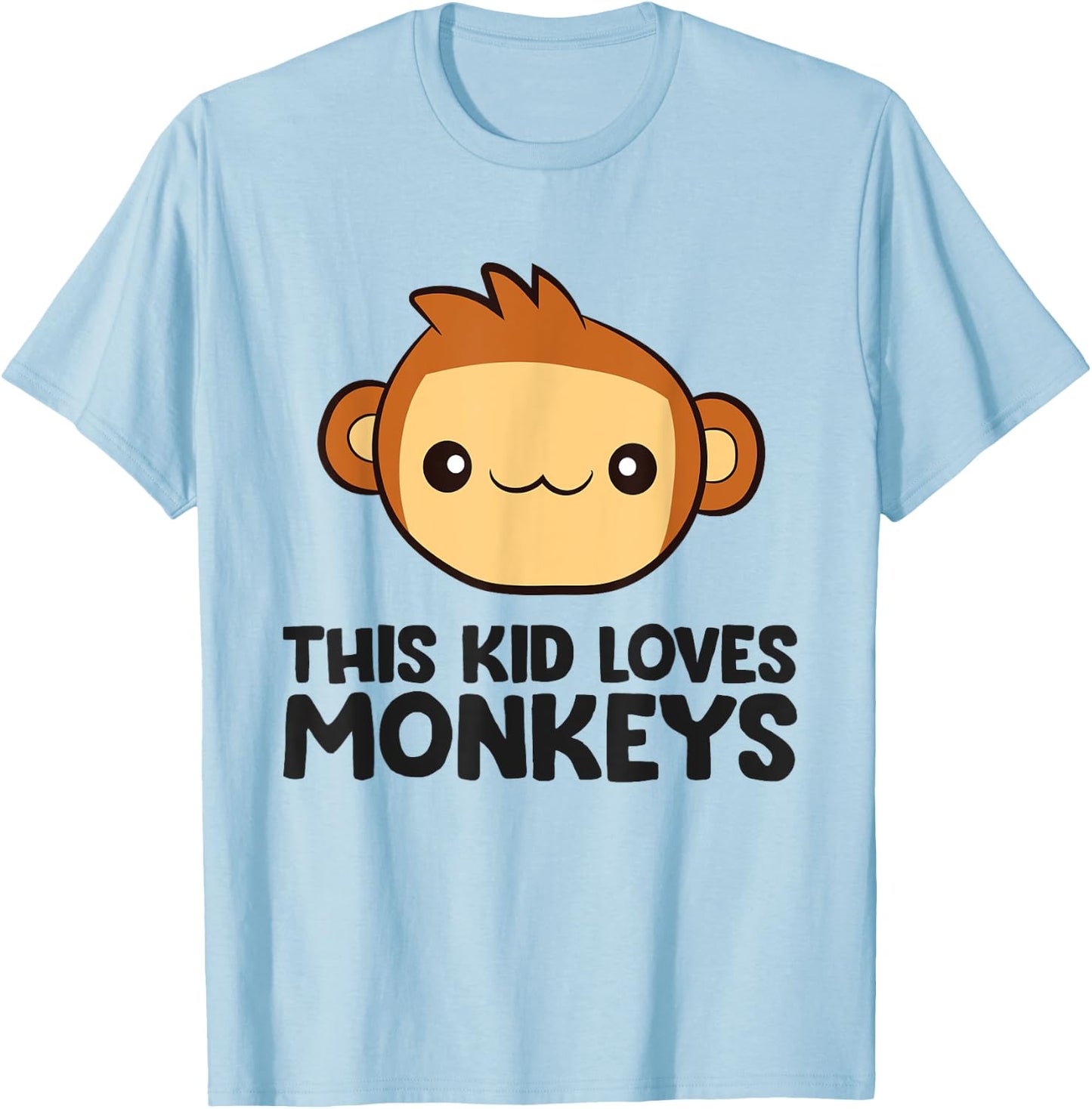 Monkey Love Children Boys Girls This Kid Loves Monkeys T-Shirt - T-Shirt | Light Blue