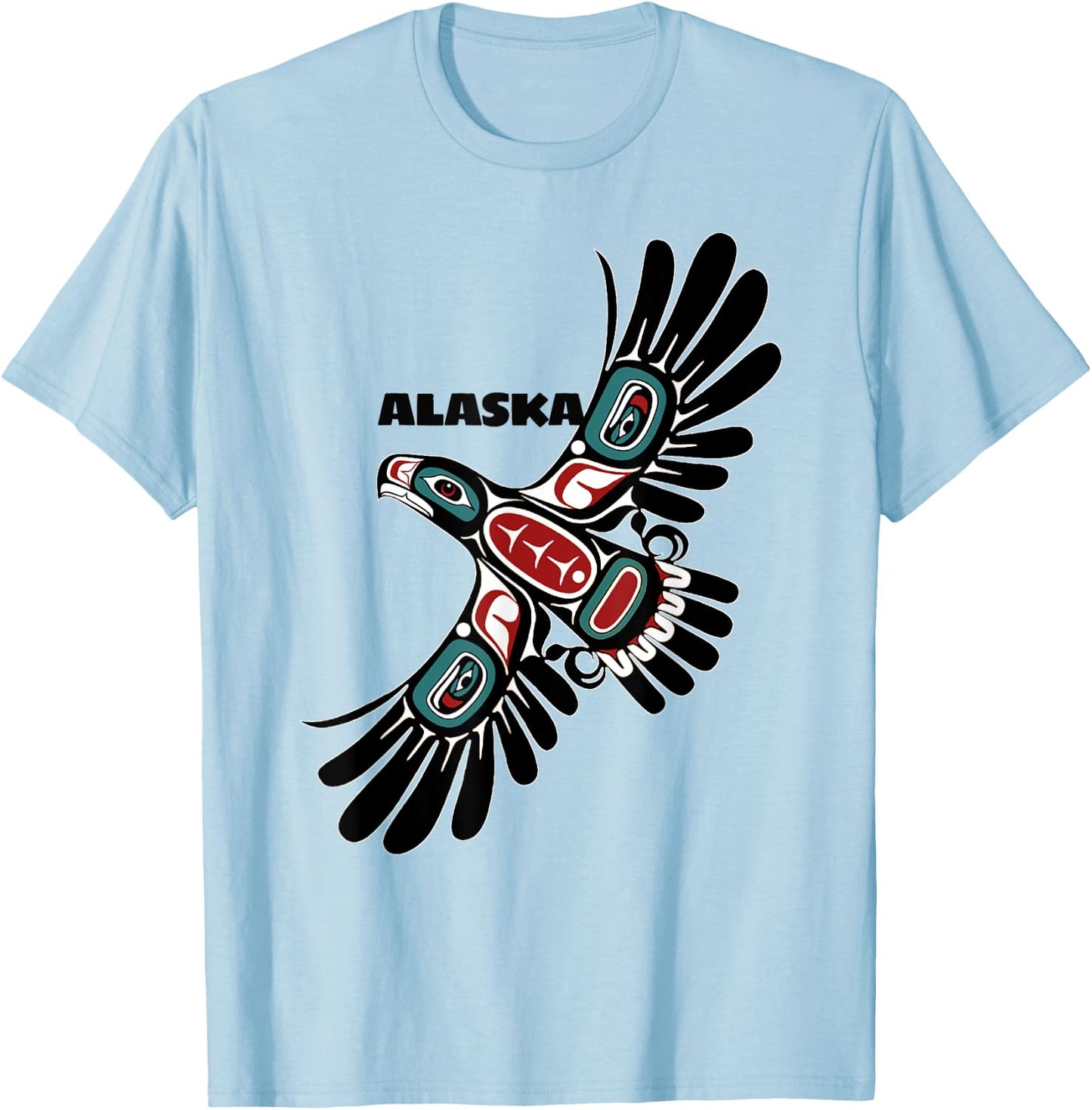 Alaska Native American Art Styles Eagle Tlingit Haida Indian T-Shirt - T-Shirt | Light Blue