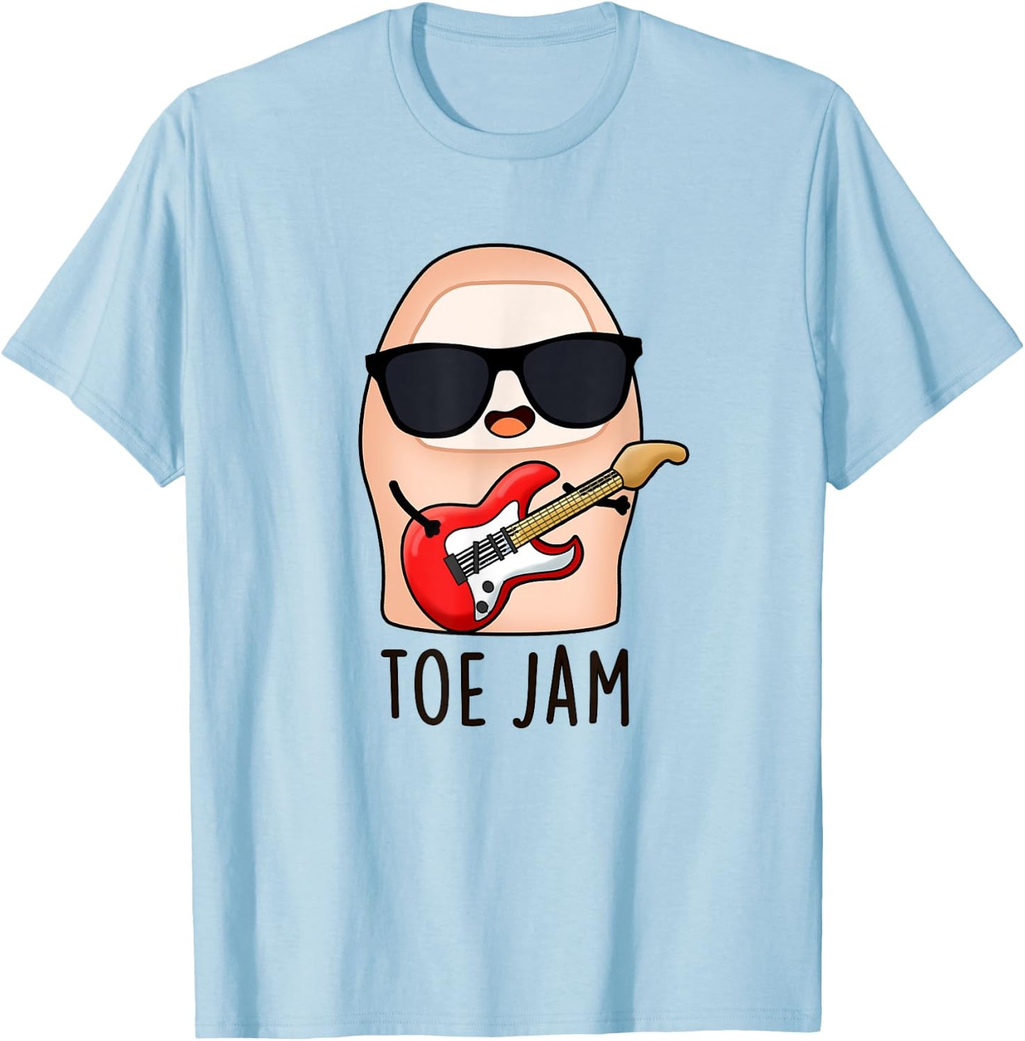 Toe Jam Funny Music Pun T-Shirt - T-Shirt | Light Blue