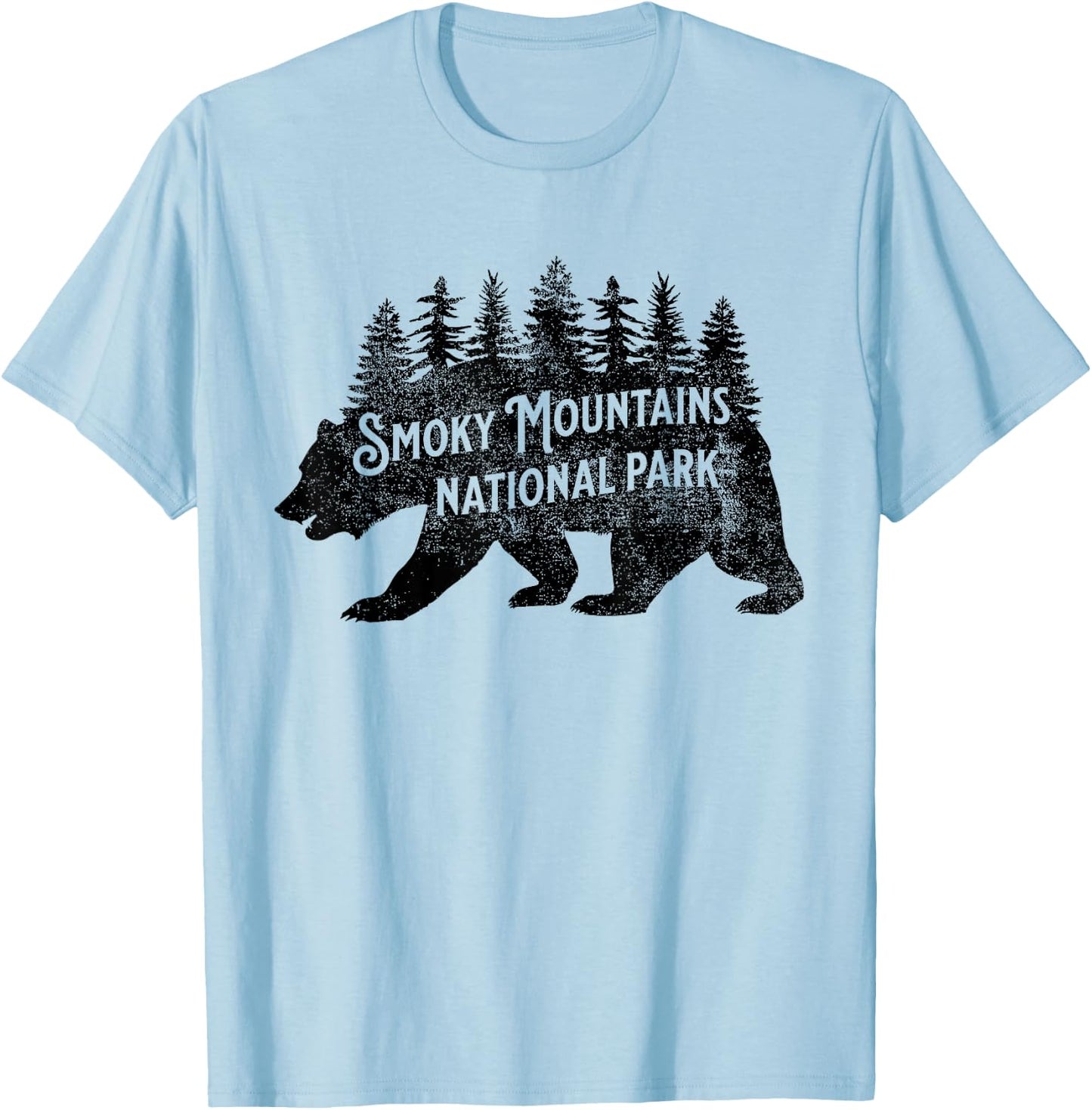 Great Smoky Mountains Tennessee Nature Bear Hiking Outdoors T-Shirt - T-Shirt | Light Blue