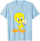 Looney Tunes Cute Tweety Bird Holding A Flower Logo T-Shirt - T-Shirt | Light Blue
