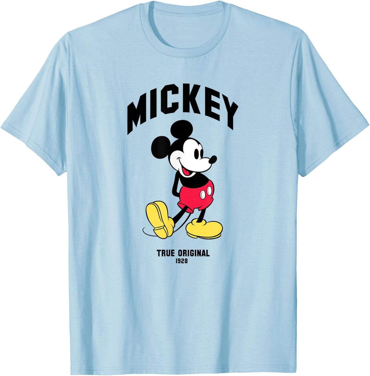 Disney Mickey And Friends Classic Mickey True Original Logo T-Shirt - T-Shirt | Light Blue