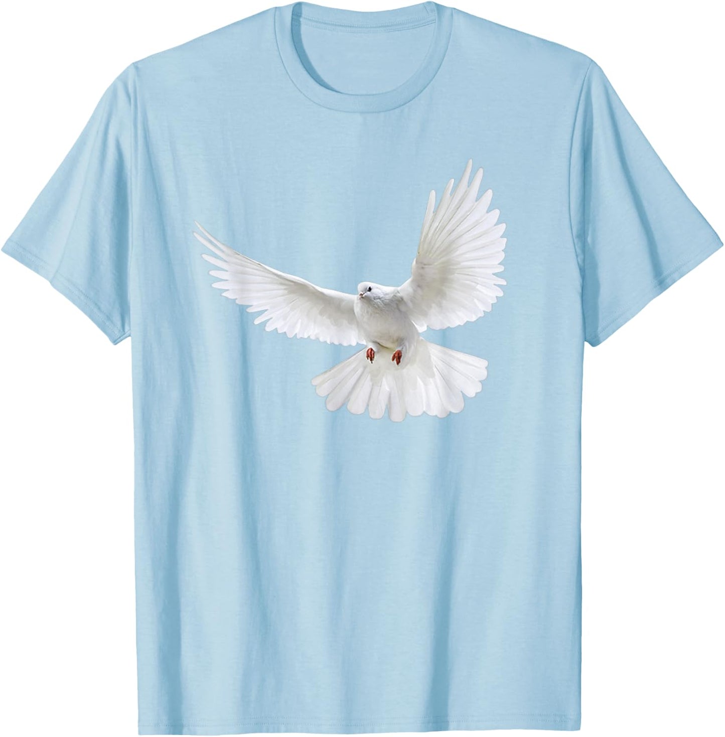 Beautiful Flying Peaceful White Dove Photo Silhouette T-Shirt - T-Shirt | Light Blue