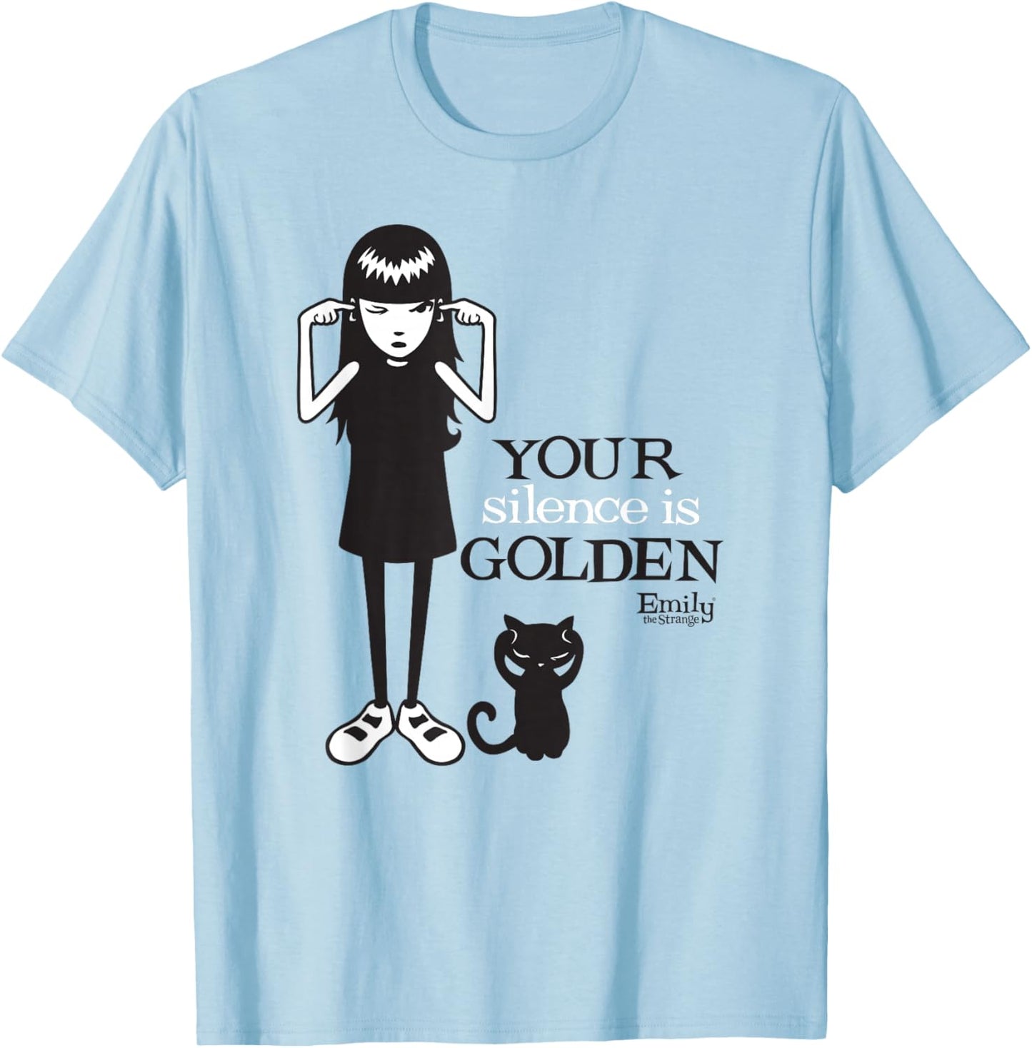Emily The Strange Your Silence is Golden T-Shirt - T-Shirt | Light Blue