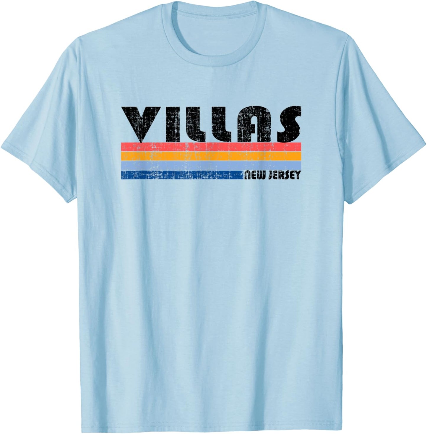 Vintage 70s 80s Style Villas, NJ T-Shirt - T-Shirt | Light Blue