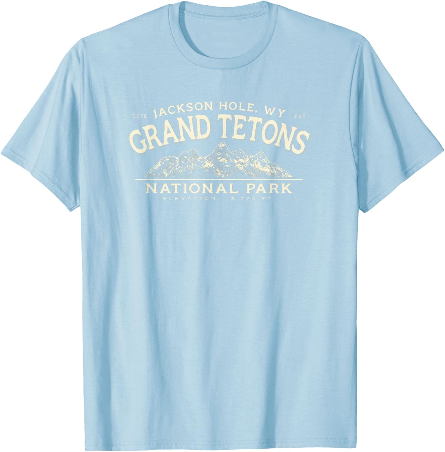 Grand Teton National Park Mountains Graphic T-Shirt - T-Shirt | Light Blue
