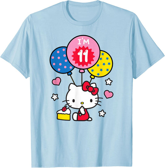 Hello Kitty I'm 11 Birthday T-Shirt - T-Shirt | Light Blue