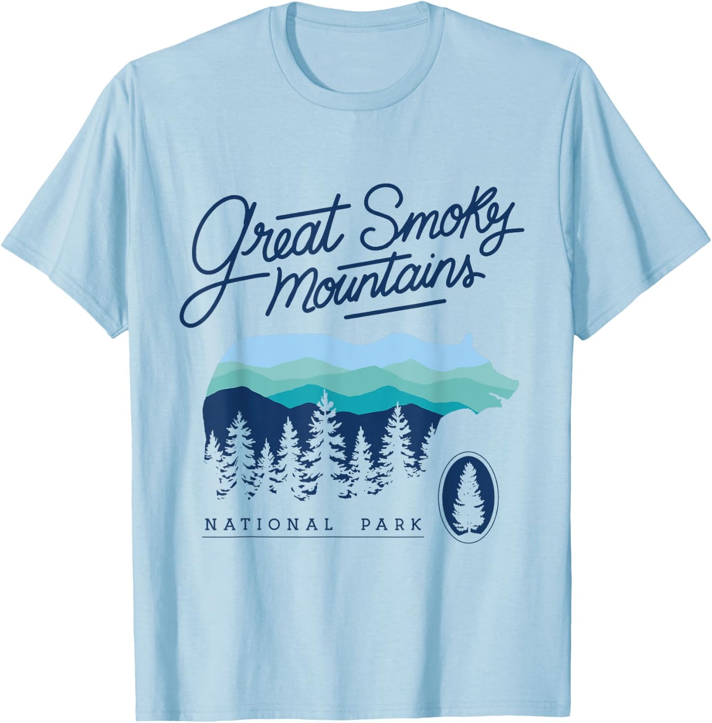 Tennessee NC 1934 Great Smokey Mountains National Park T-Shirt - T-Shirt | Light Blue