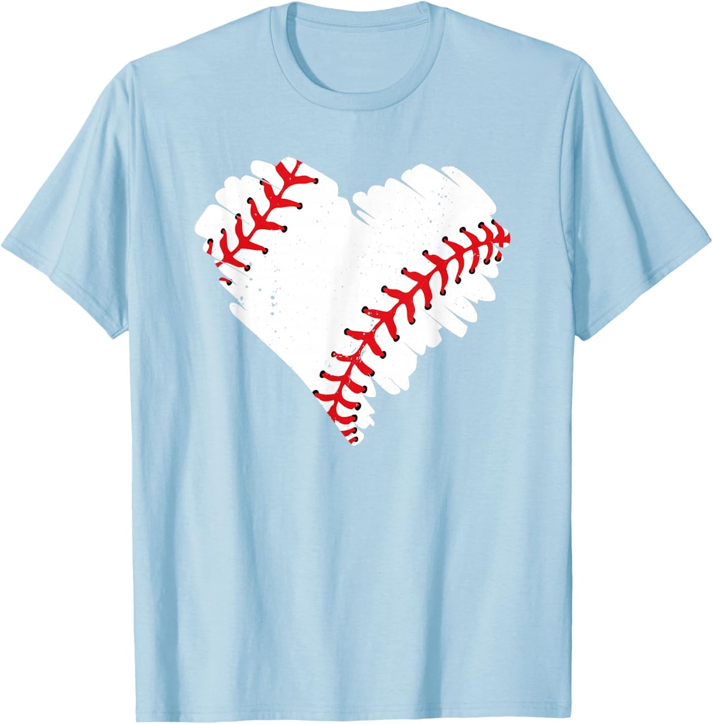 Orange Baseball Heart T-Shirt - T-Shirt | Light Blue