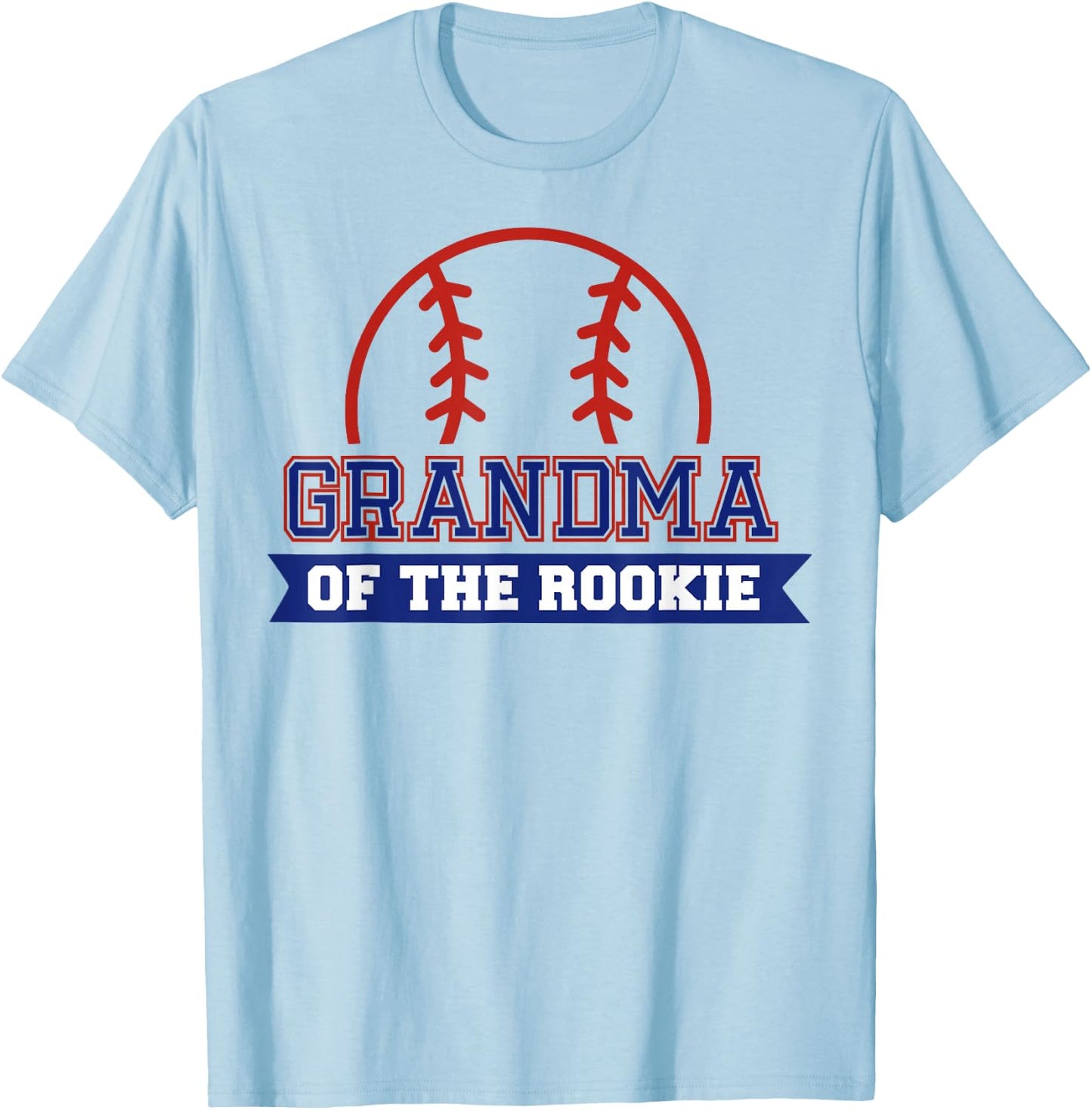 Grandma of Rookie 1st Birthday Baseball Theme Matching Party T-Shirt - T-Shirt | Light Blue