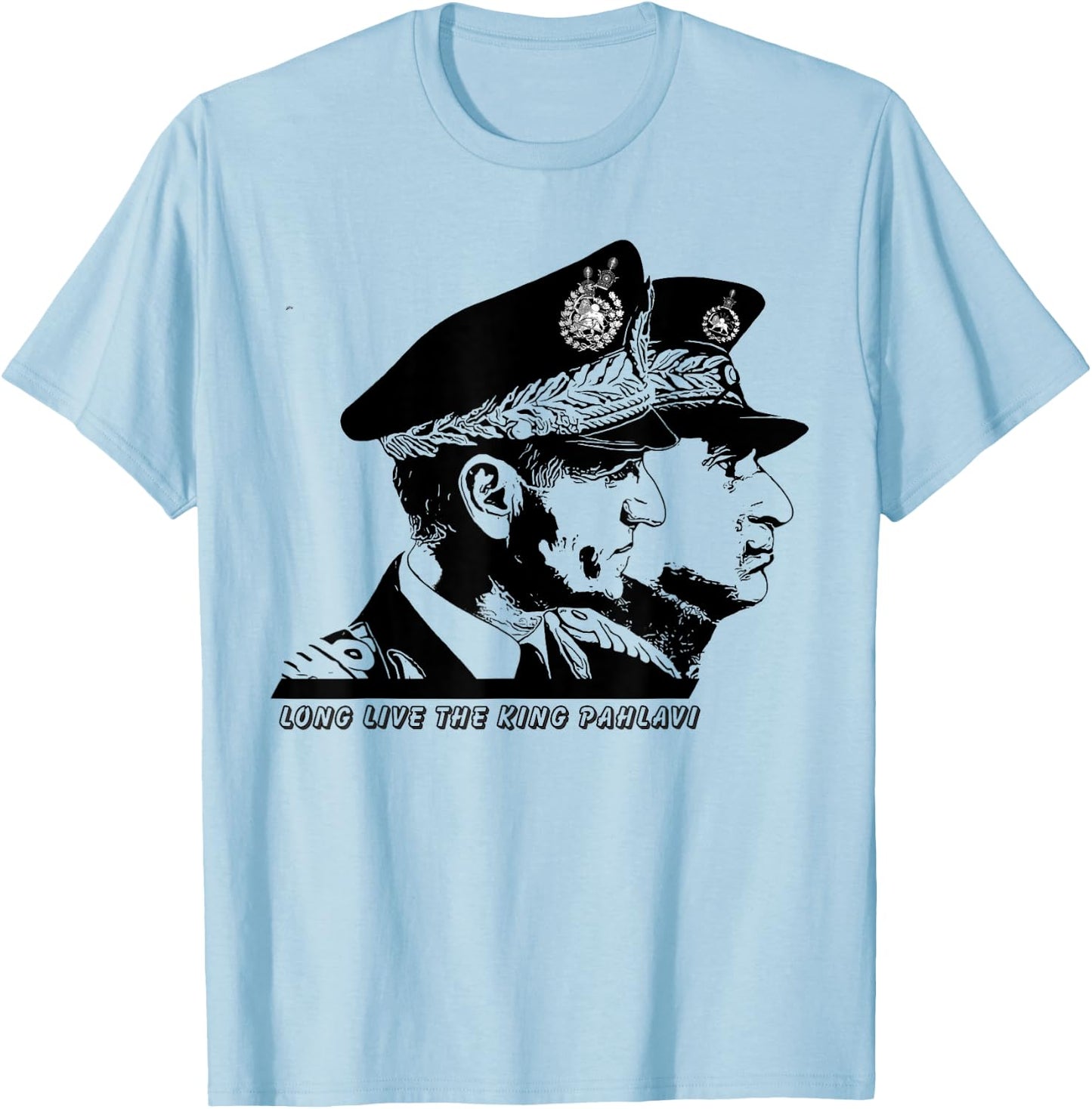 Iran Gilaki Co King Reza Shah and King Mohammad Reza Pahlavi T-Shirt - T-Shirt | Light Blue