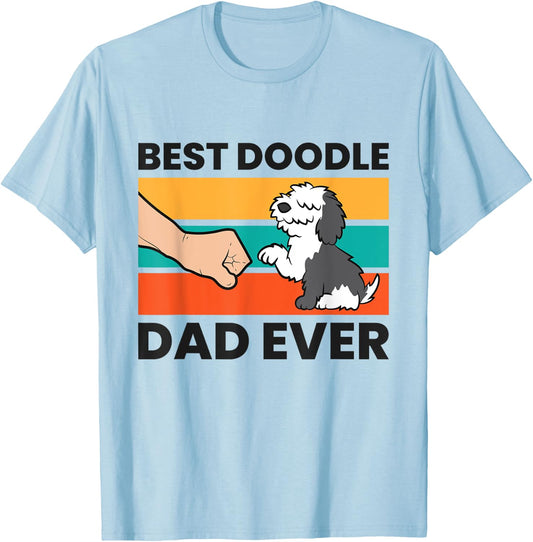 Best Doodle Dad Ever Sheepadoodle Dad T-Shirt - T-Shirt | Light Blue
