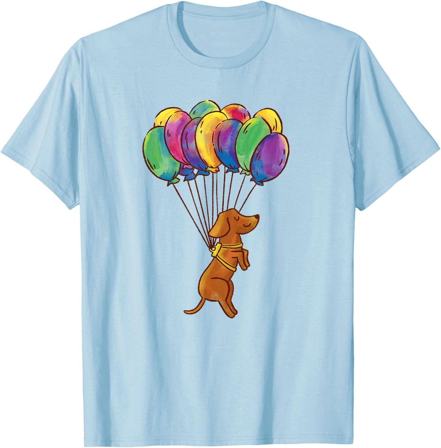 Dachshund Dog Balloons Pet T-Shirt - T-Shirt | Light Blue