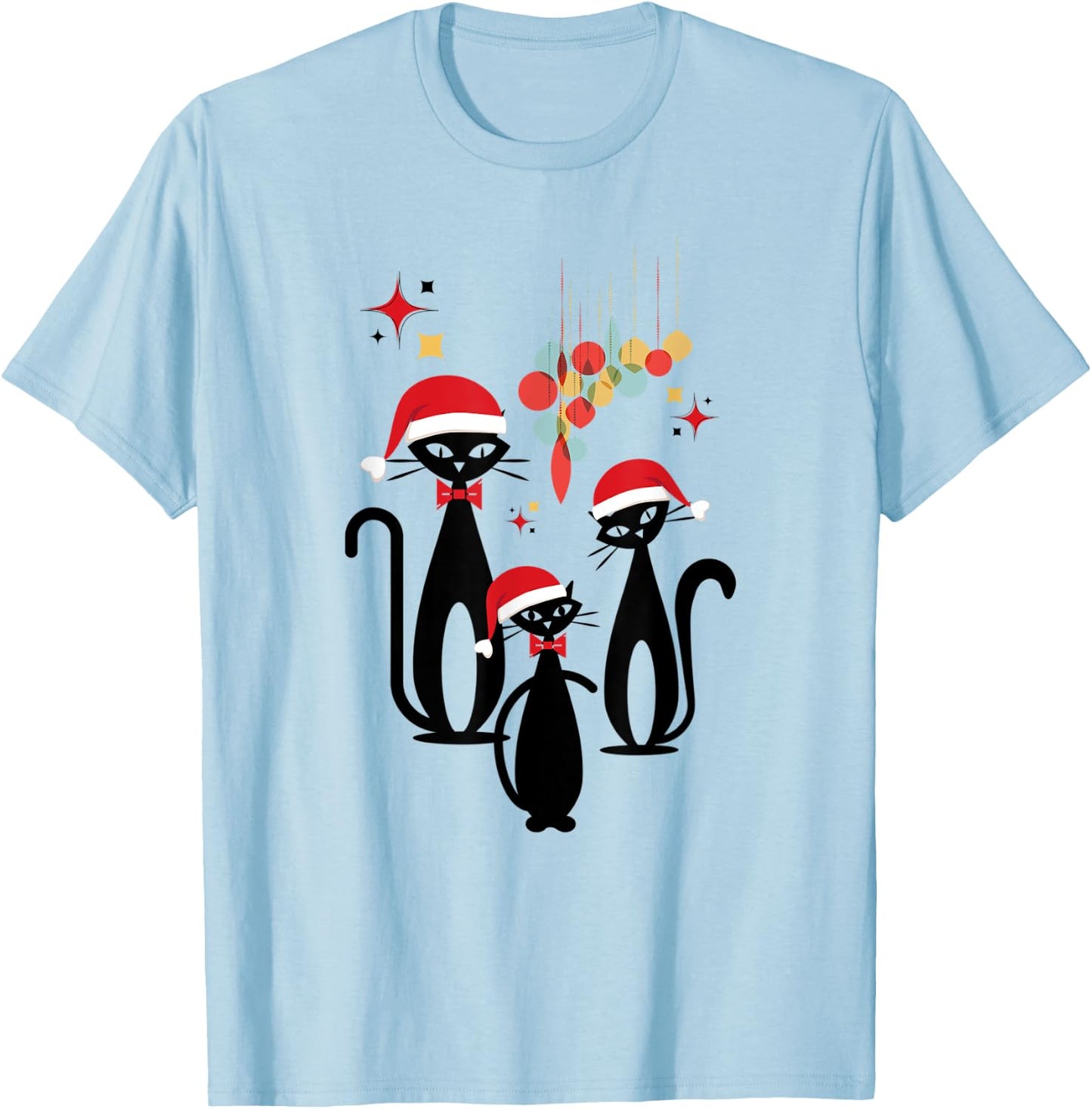 Funny Christmas Retro Mid Century Modern Cat Cool Women's T-Shirt - T-Shirt | Light Blue