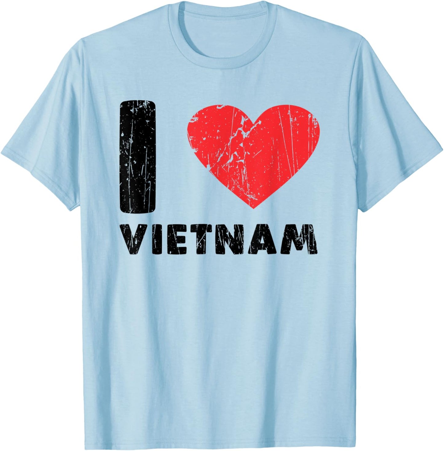 I Love Vietnam I Heart Vietnam Family Travel Vietnam Flag T-Shirt - T-Shirt | Light Blue