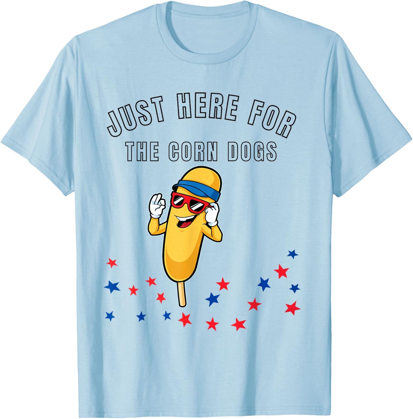 Corn dog lover Corndog state fair Just here for the corndogs T-Shirt - T-Shirt | Light Blue