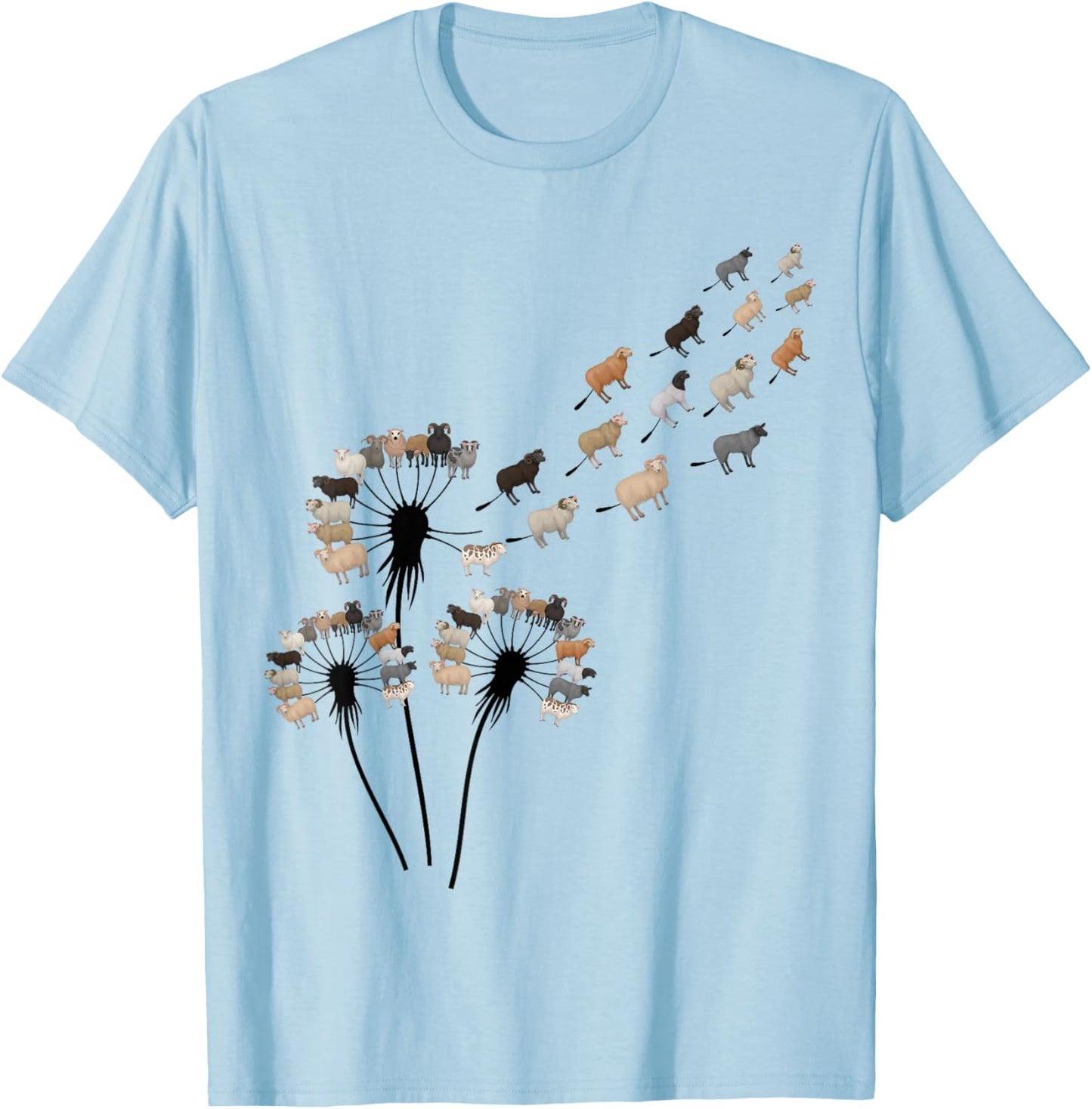 Dandelion Sheep Shirt for Sheep Lover | Sheep T-Shirt - T-Shirt | Light Blue