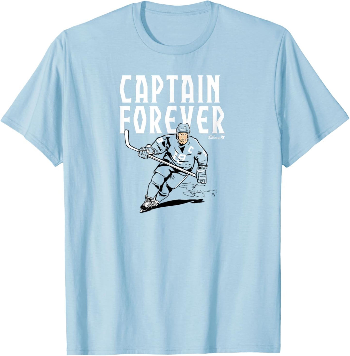 Steve Yzerman - Captain Forever - Detroit Hockey T-Shirt - T-Shirt | Light Blue