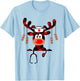 Nurse Christmas Reindeer Nurse Plaid NICU RN LPN Scrub Top T-Shirt - T-Shirt | Light Blue