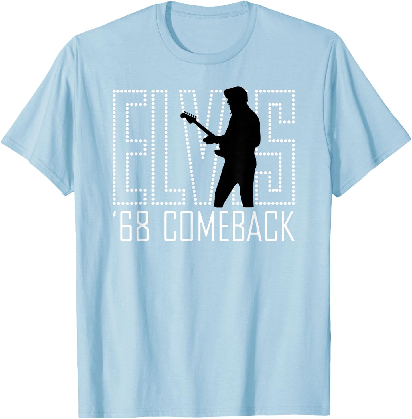 Elvis Presley Official 68 Comeback Red Sign T-Shirt - T-Shirt | Light Blue