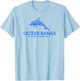 Outer Banks North Carolina Dolphin Retro Throwback Souvenir T-Shirt - T-Shirt | Light Blue